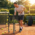 Portable rolling tennis ball basket with aluminium frame and carry bag - product detail