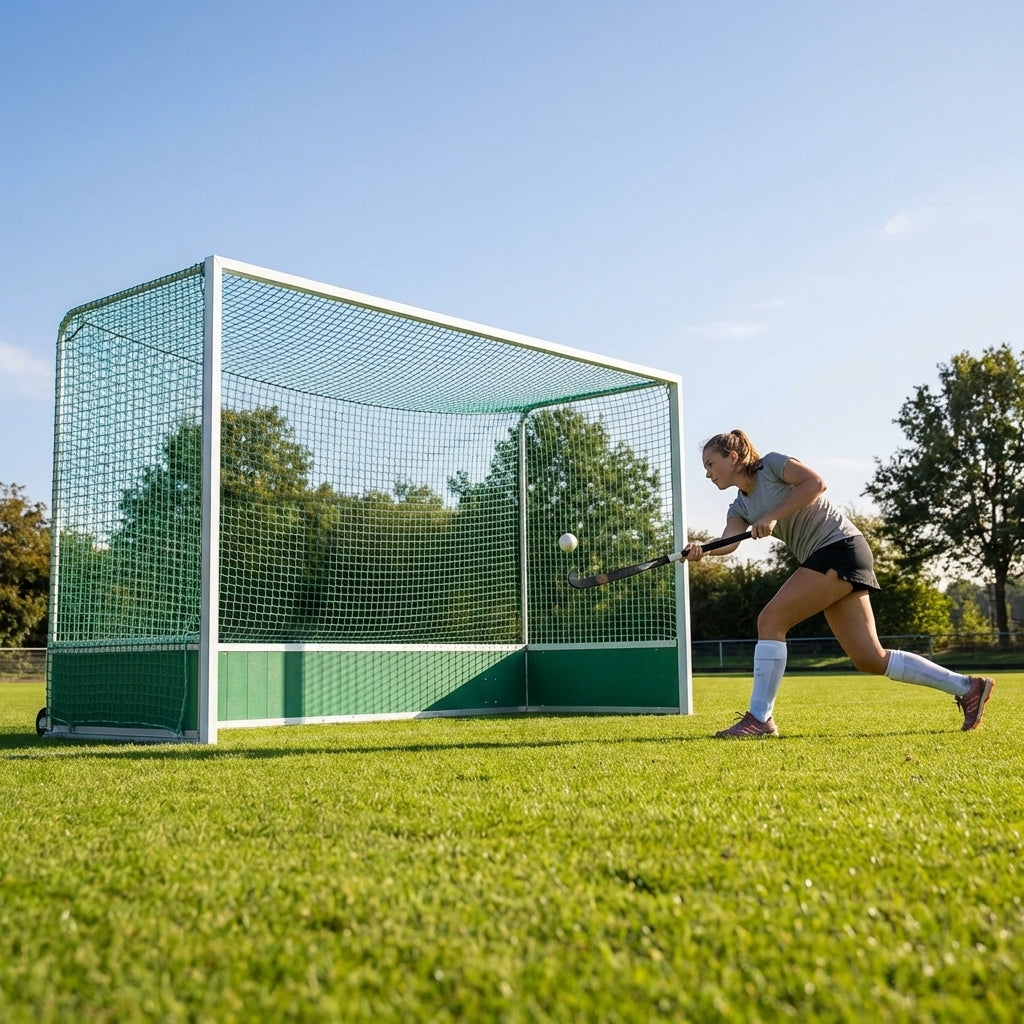 Resilient white hockey goal nets for training - product detail