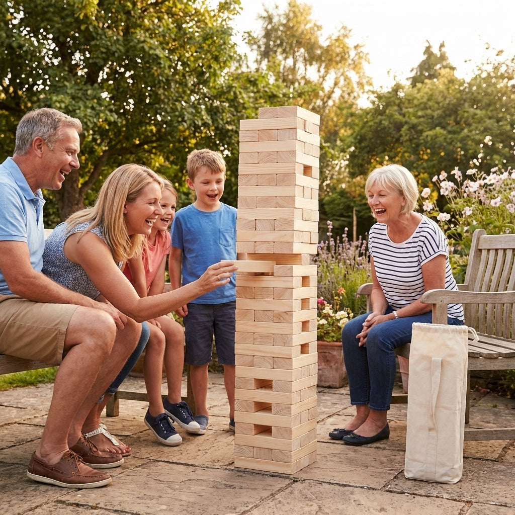 Giant Tumble Tower game with pine wood blocks - product detail