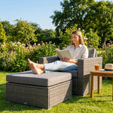 Grey Ottoman Footrests for Garden and Patio