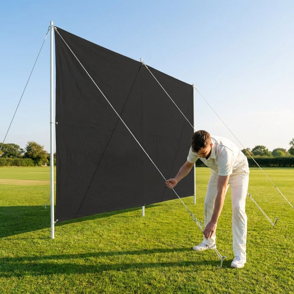 Temporary Cricket Sight Screen in Black/White for sports grounds