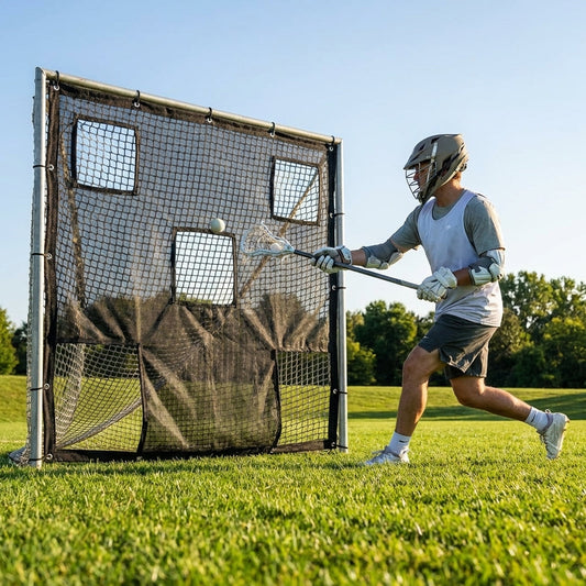Lacrosse goal target sheet for training, made from heavy-duty PVC.