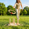 Giant Quoits Game Set made from pine wood with colourful scoring markers - product detail