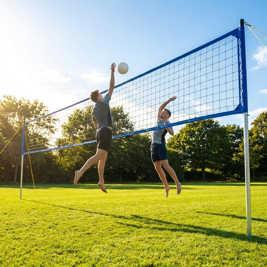 Replacement volleyball net with twisted PE and PVC banding