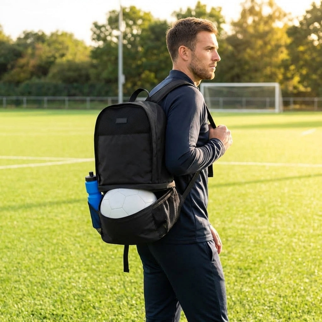 Sports Ball Backpack with 24L Capacity and Weatherproof Design