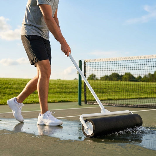 Tennis court roller squeegee with black PU foam roller - product detail