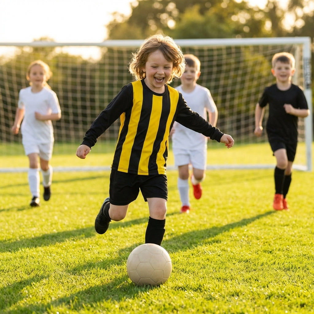 Kids Football Shirts in Striped Design for Youth Teams