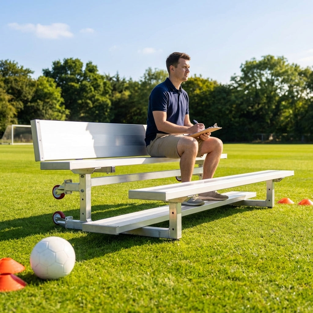 Mobile bleachers for sports events, aluminium construction