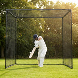 Socketed cricket net and posts for outdoor sports training