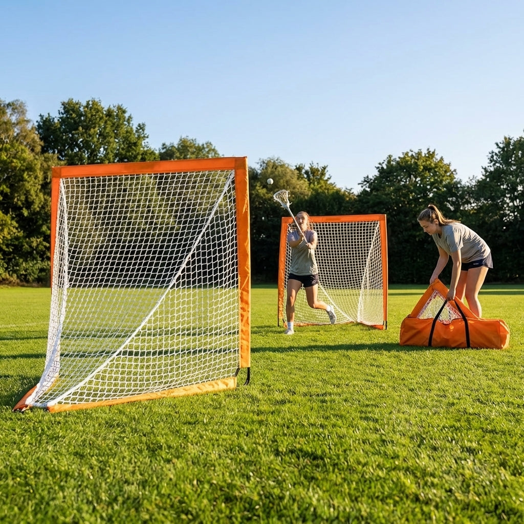 Pop-Up Lacrosse Goal with fibreglass poles and polyester netting - product detail