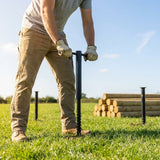 Ground Screw Installation Tool in black for sports clubs