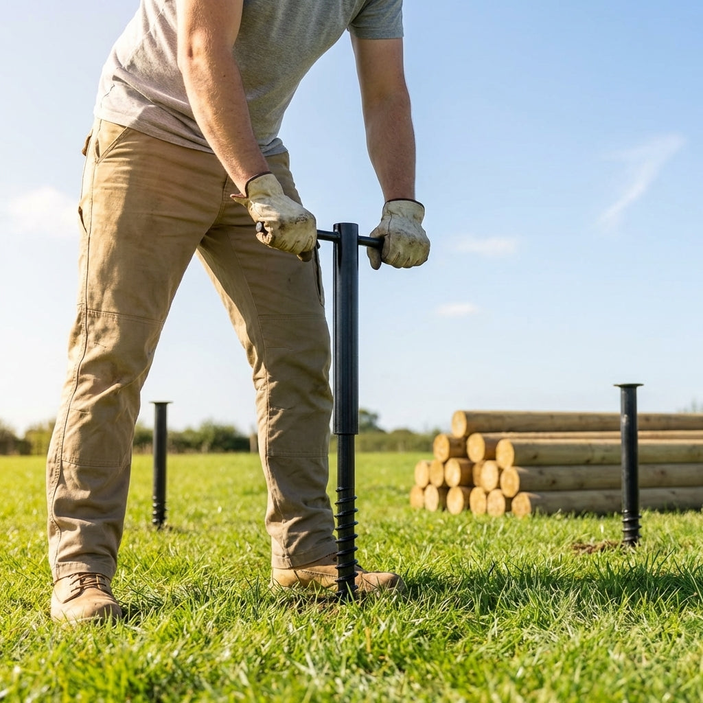 Ground Screw Installation Tool in black for sports clubs
