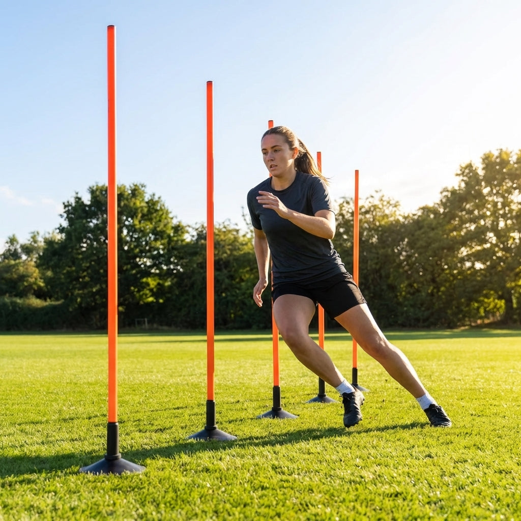 Slalom training poles in vibrant colours for sports practice