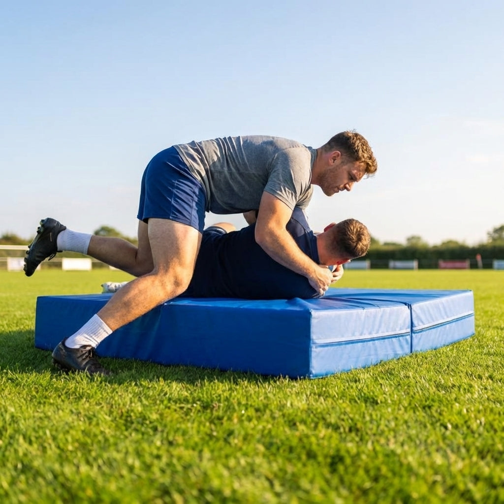 Rugby tackle mats in Yellow/Black with durable PVC for training