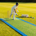 Cricket matting with blue surround and integrated stump lines - product detail