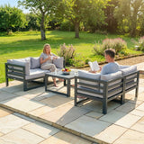 Aluminium Outdoor Sofa Set with Grey Cushions for Garden Use - product detail