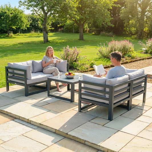 Aluminium Outdoor Sofa Set with Grey Cushions for Garden Use - product detail