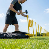 Football crowd control barrier with PVC poles for outdoor use - product detail