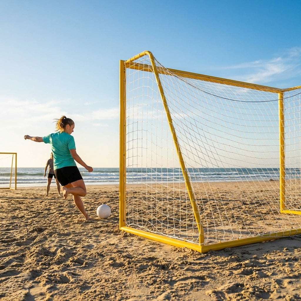 Beach soccer goal with reinforced aluminium frame - product detail