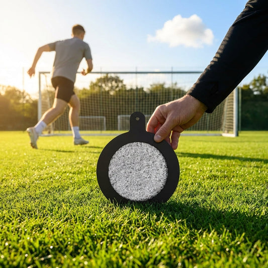 Rubber penalty spot marker for sports grounds