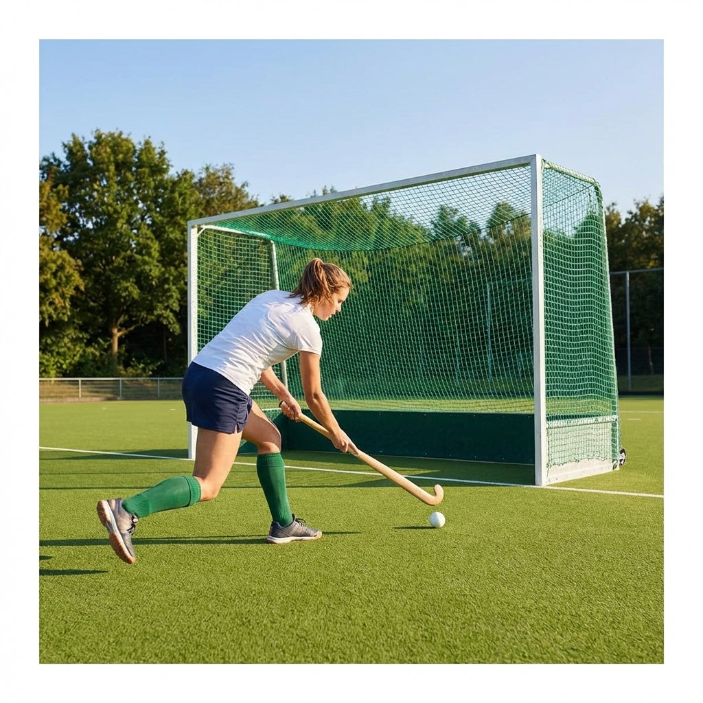 Resilient white hockey goal nets for training