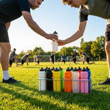 Set of 10 hygiene water bottles with foldable carrier for sports - product detail