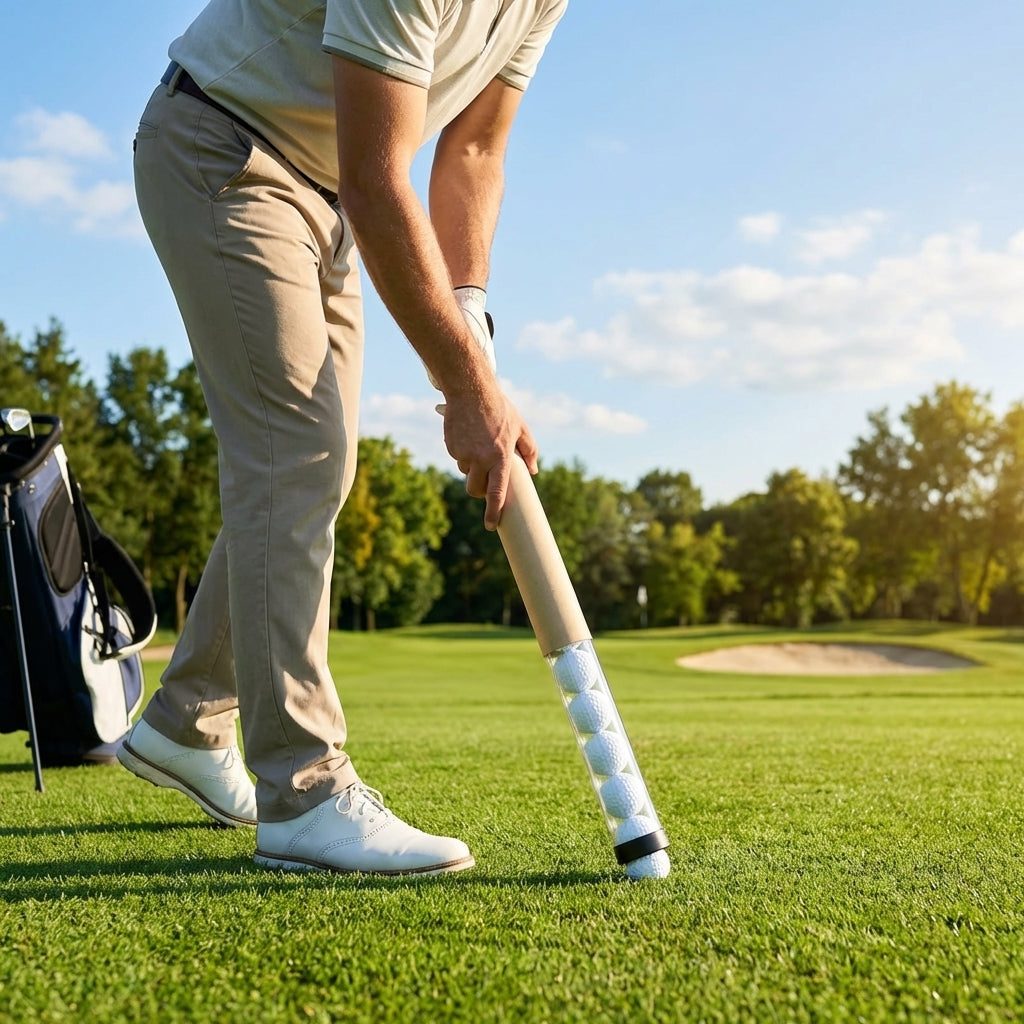 Golf ball pickup tube made of weatherproof polypropylene