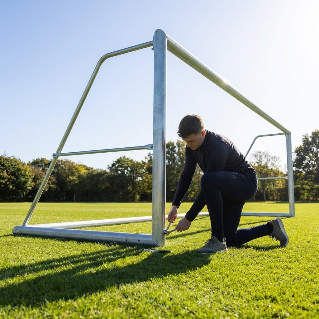 Football goal crossbrace made of durable steel - product detail
