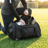 Sports Ball Duffle Backpack in black for gym and travel use