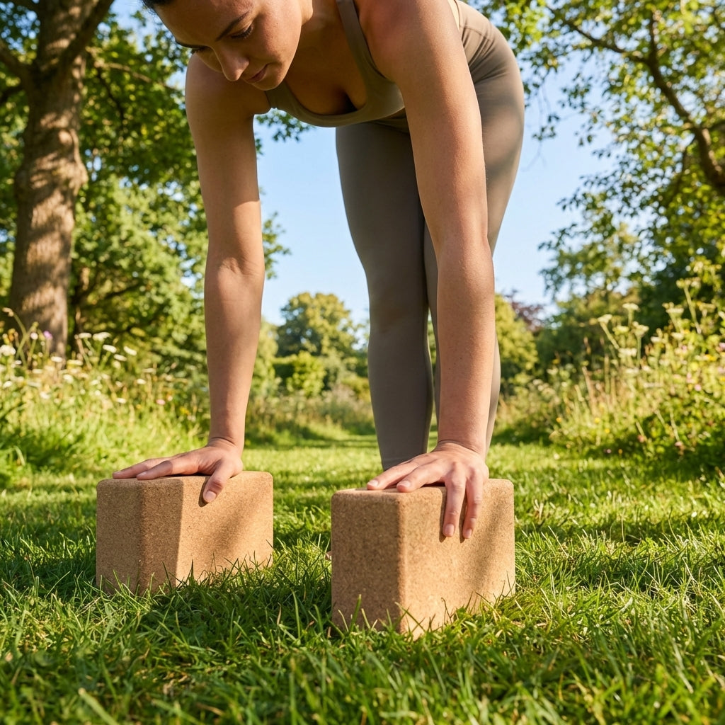 Cork Yoga Block made from natural cork for home and studio use