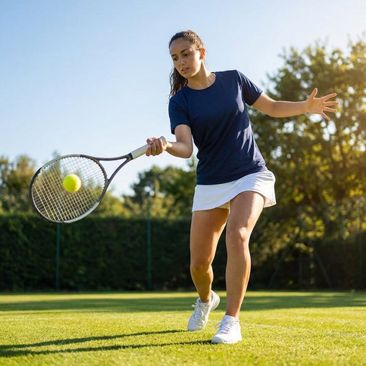 Women's Tennis Shirt made from lightweight polyester, available in 5 sizes