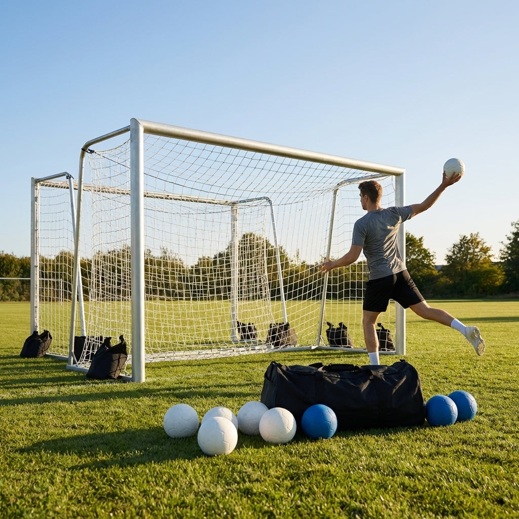 Handball goal and ball pack, senior training set