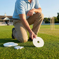 White cricket fielding discs, 6 inches in diameter, durable plastic