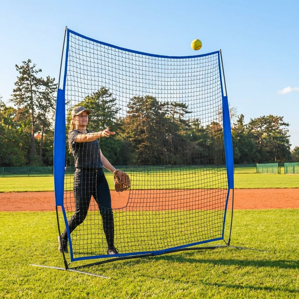 Portable Softball Pitching Screen with Durable Net