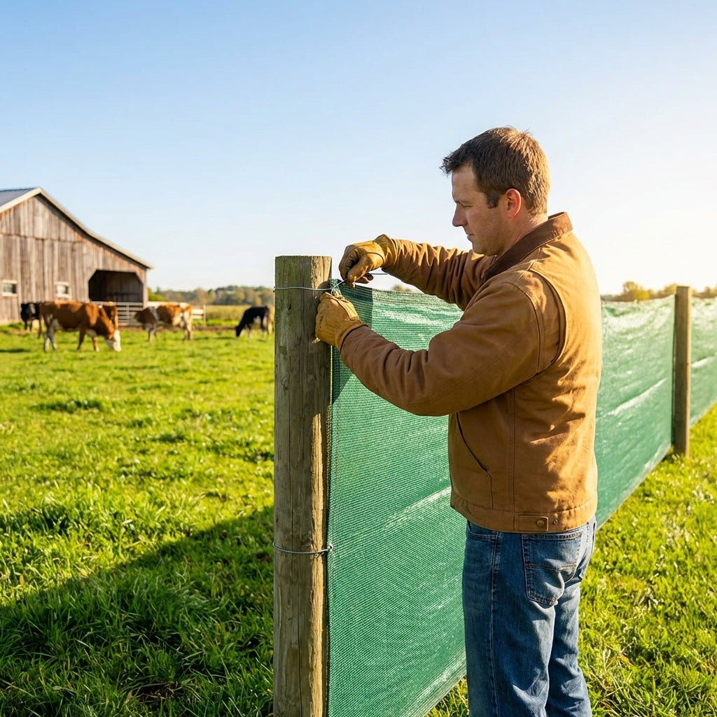 Mesh livestock panels for farm windbreaks, made of galvanised steel