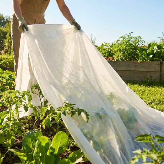 Garden fleece for plant protection in white colour