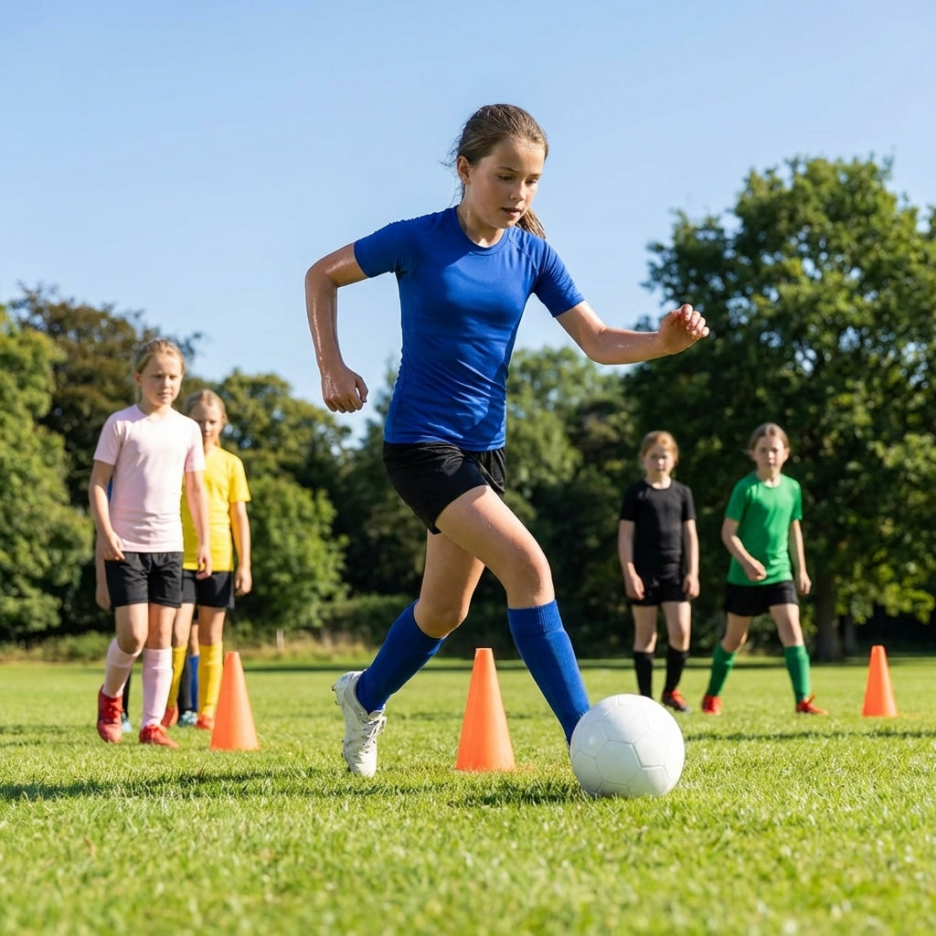 Junior girls' base layer top in various colours for sports and training - product detail