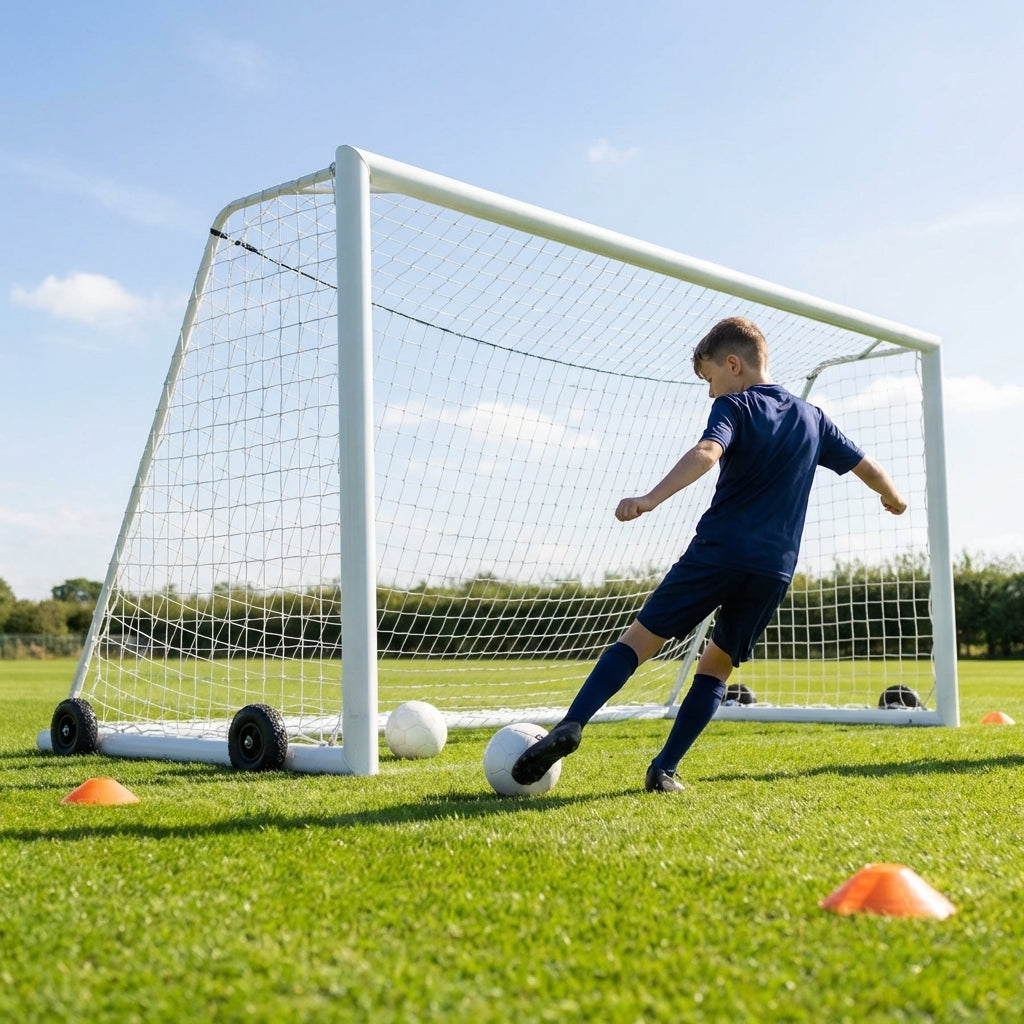 8ft x 4ft aluminium football goal for junior matches - product detail