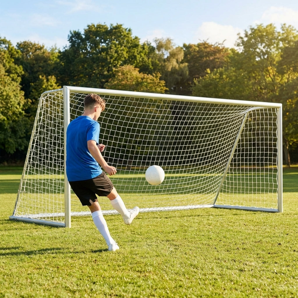 16 x 7ft Aluminium Freestanding Football Goal for Youth Matches