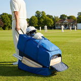 Wheeled cricket bag with 260L capacity and water-resistant polyester