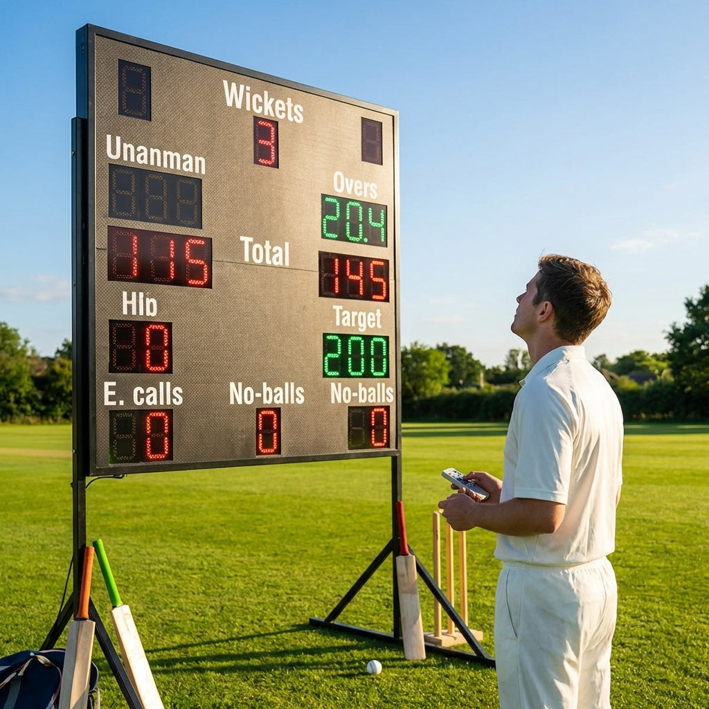 Electronic cricket scoreboard with LED display for club use - product detail