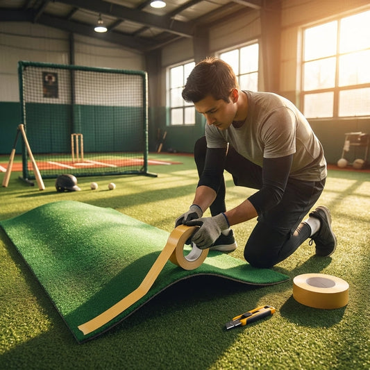Double sided tape for securing baseball mats with heavy duty adhesive