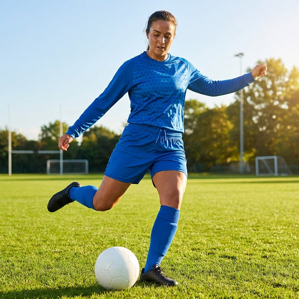 Women's Football Kit with Long Sleeve Shirt and Shorts