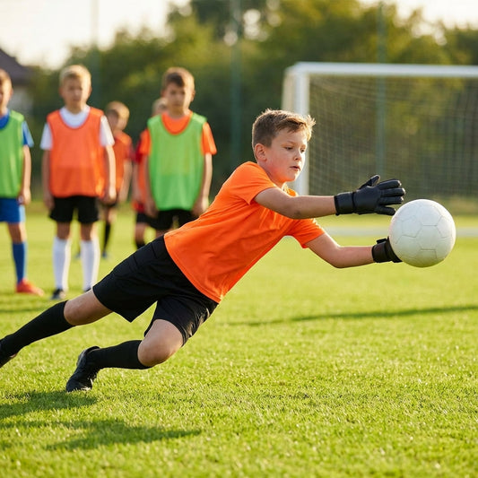 Kids' Goalkeeper Shirt in vibrant colours, ideal for football training - product detail