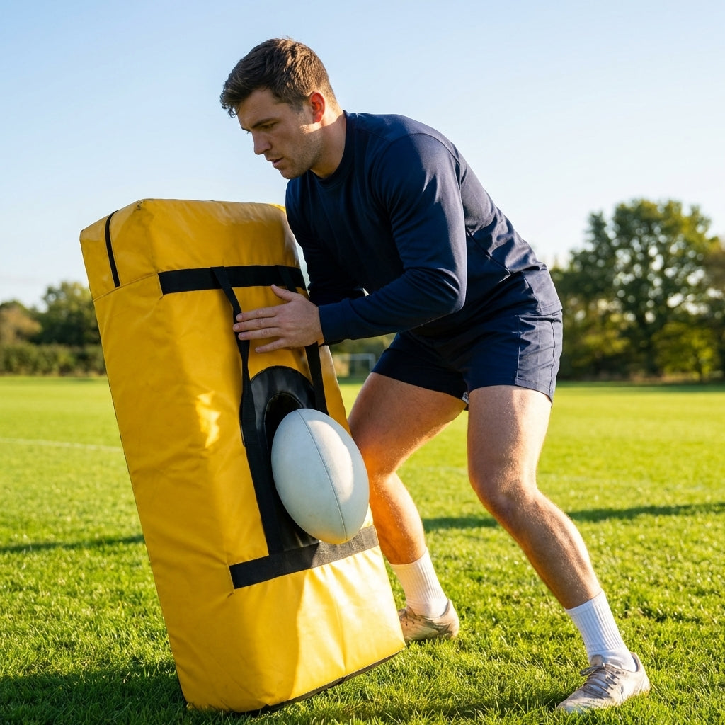 Rugby Tackle Jackal Bag in Yellow and Black, Durable PVC
