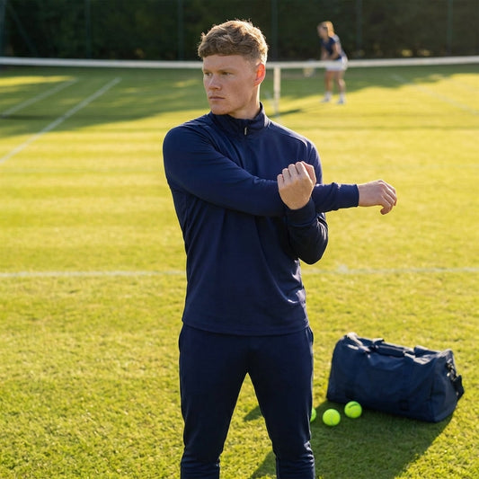 Men's quarter zip tracksuit in lightweight polyester - product detail