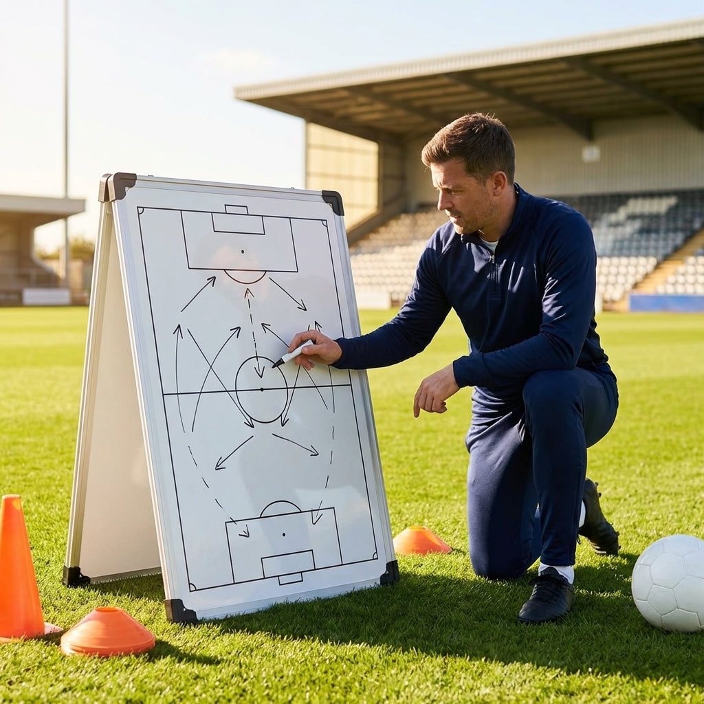 Double-sided coaching board with aluminium frame and accessories