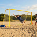 Beach soccer goal freestanding, 5.5m x 2.2m, yellow aluminium