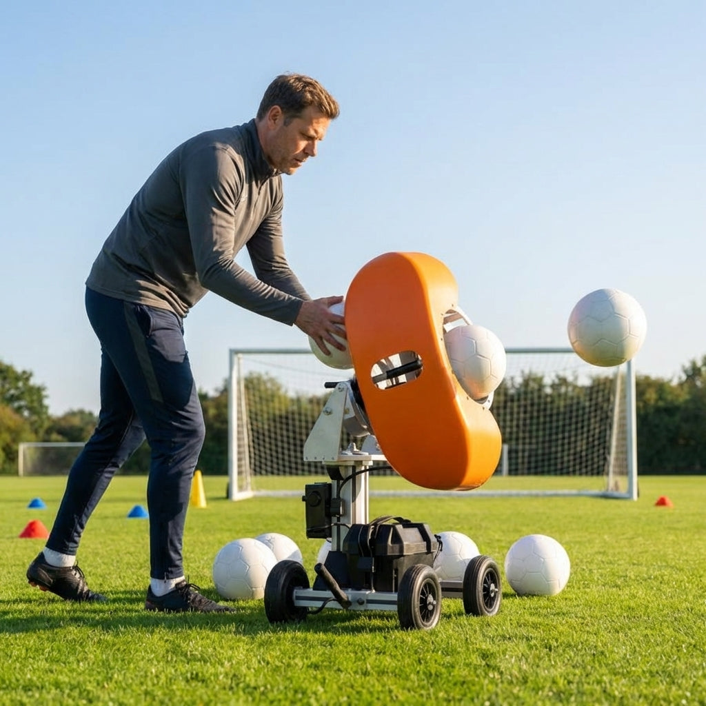 Football ball launcher for precise training sessions