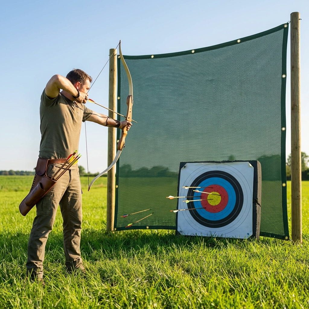 Custom-size archery netting in multiple colours for indoor and outdoor use